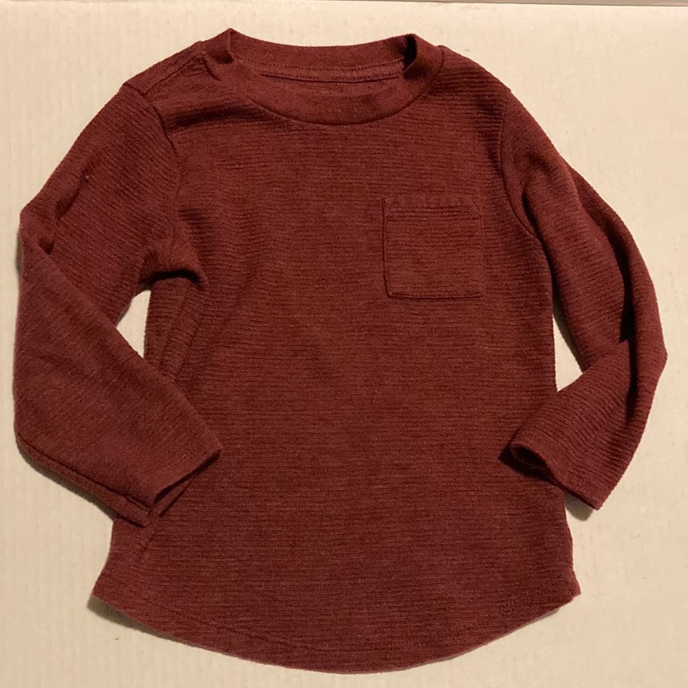 Cat & Jack 3T Rust Longsleeve ribbed shirt.